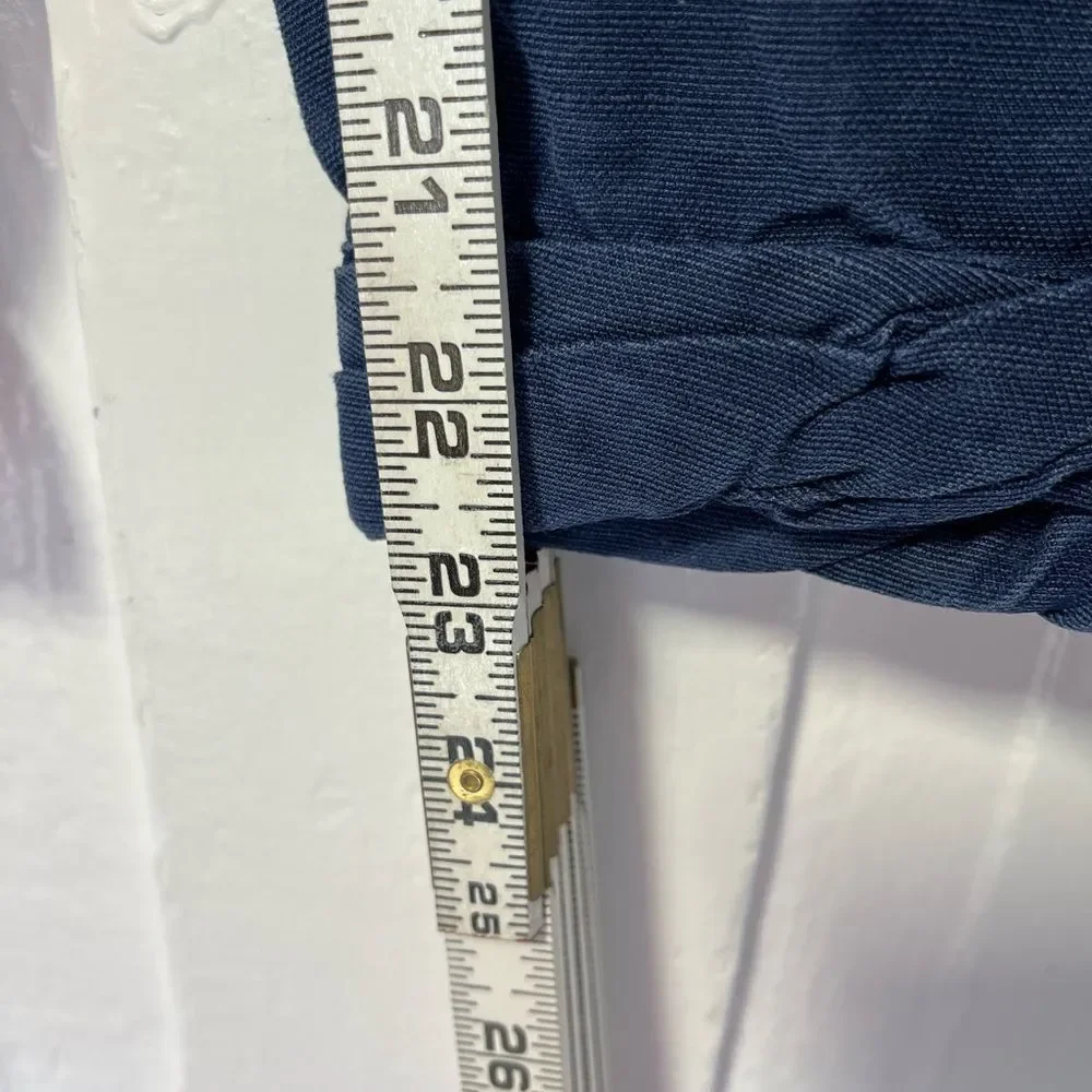 Wilfred Linen Blend Button Fly washed blue textured linen crop pants size 2